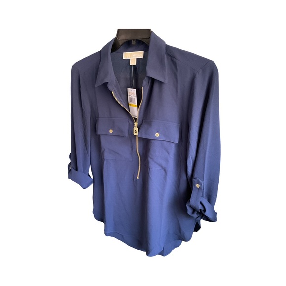 NWT | NAVY BLOUSE BY MICHAEL KORS | SIZE M - Picture 2 of 11